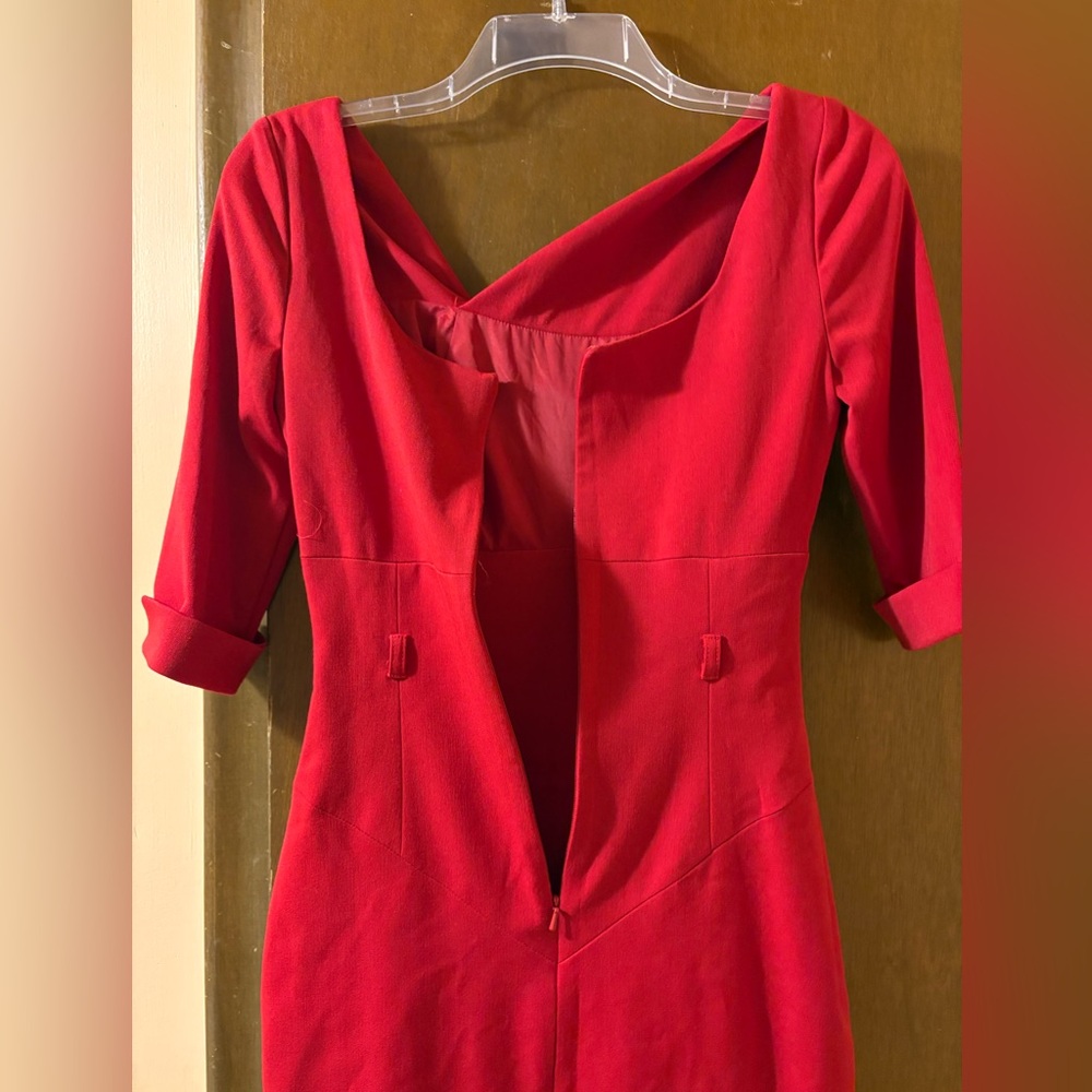 NWT Black Halo Jackie O Three-Quarter Sleeve Dress in Red - Picture 8 of 8